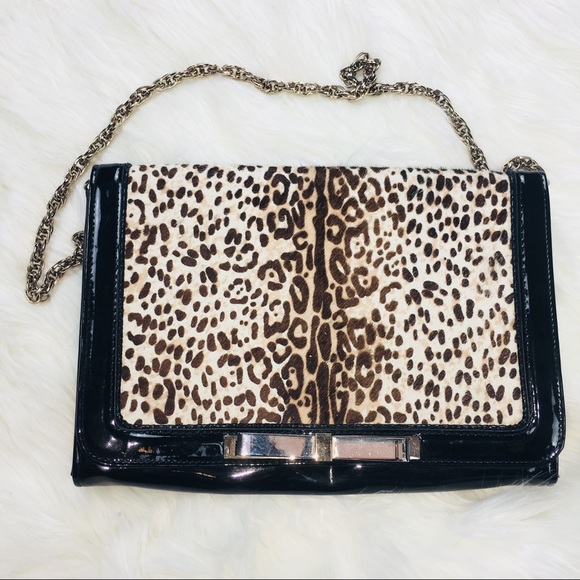 White House Black Market Handbags - WHBM Leopard Print & Calf Hair Bag